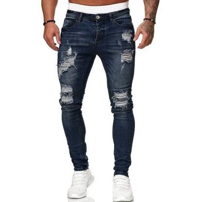 Schlanke Herren Jeans Ripped Style
