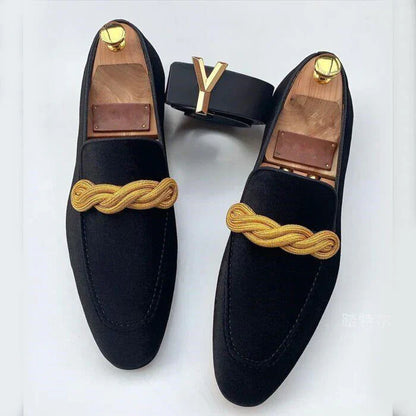 Herren Schuhe Loafer Elegant Geflochtene Details - IdealeKleiden