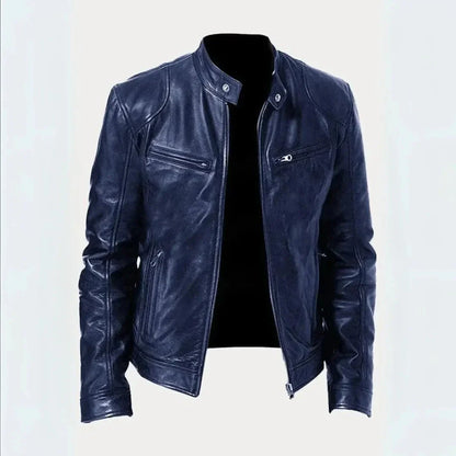 Leder-Motorradjacke Stilvoll Schwarz