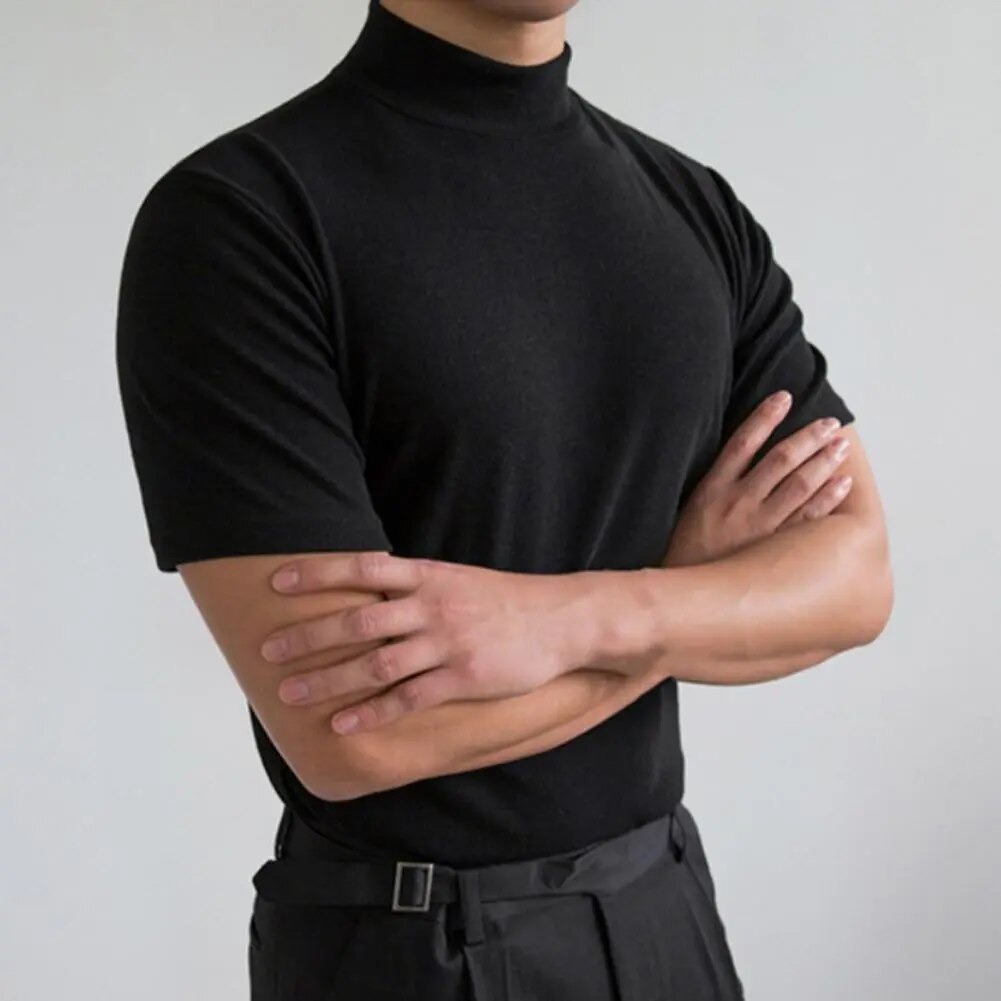 Herren Rollkragen T-Shirt Einfach Elegent - IdealeKleiden