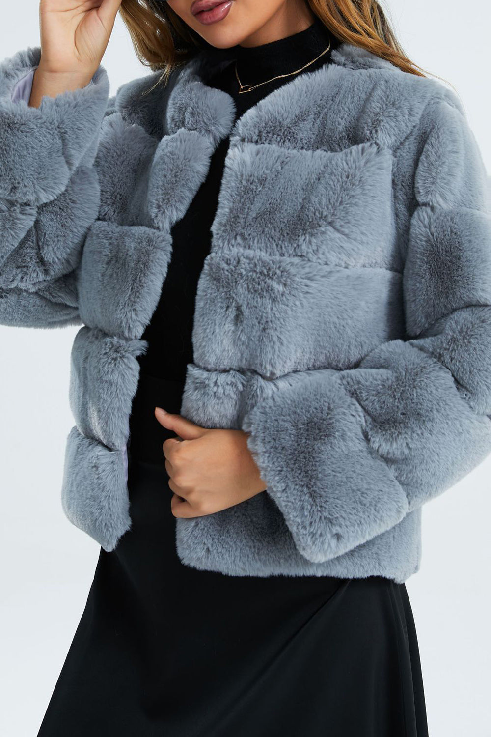 Damen Kurzjacke Kunstpelz Weich & Chic