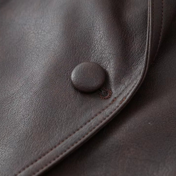 Lederjacke Damen Wickeldesign Schnürung - IdealeKleiden