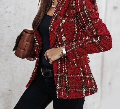 Eleganter Blazer Zwei-Reihe Knöpfe
