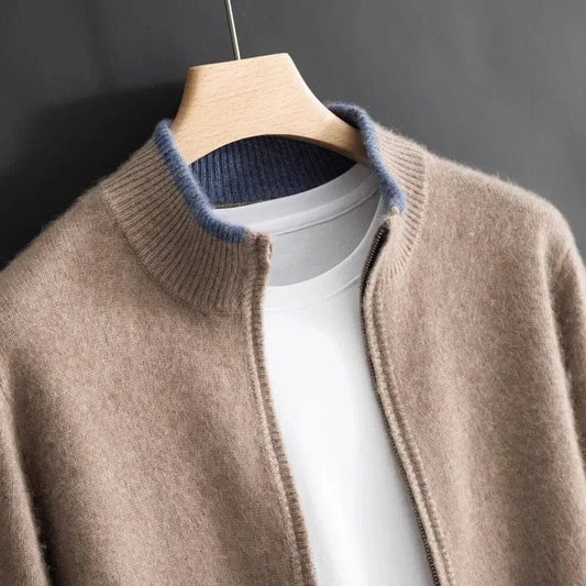 Stilvolle Herren Strickjacke Reißverschluss Modern - IdealeKleiden