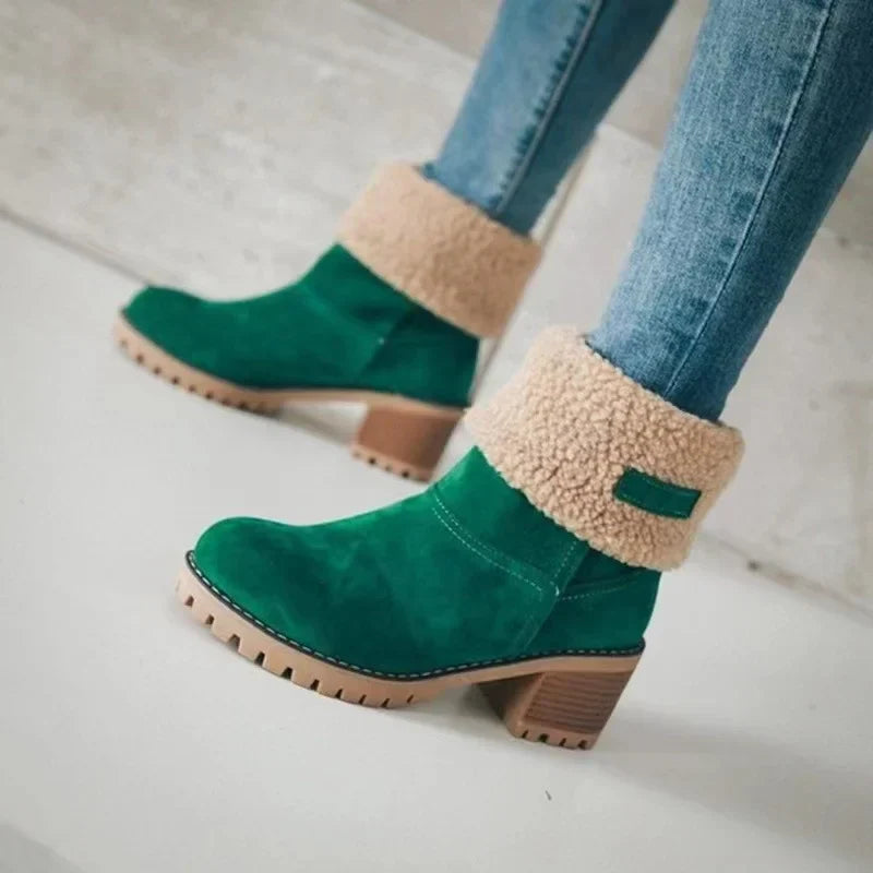 Herbst Stiefel Mit Blockabsatz Rundes Zehenende