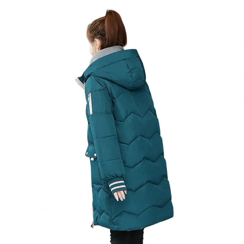 Lange Damenjacke Warm Gefüttert Winter