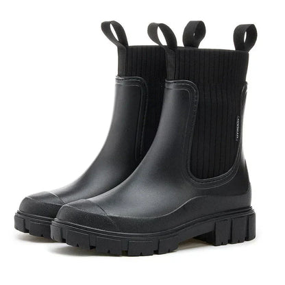Wasserdichte Gummistiefel Damen Warm Isoliert Rutschfest