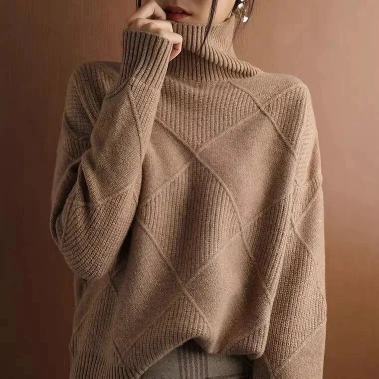 Modischer Rollkragen Pullover Damen
