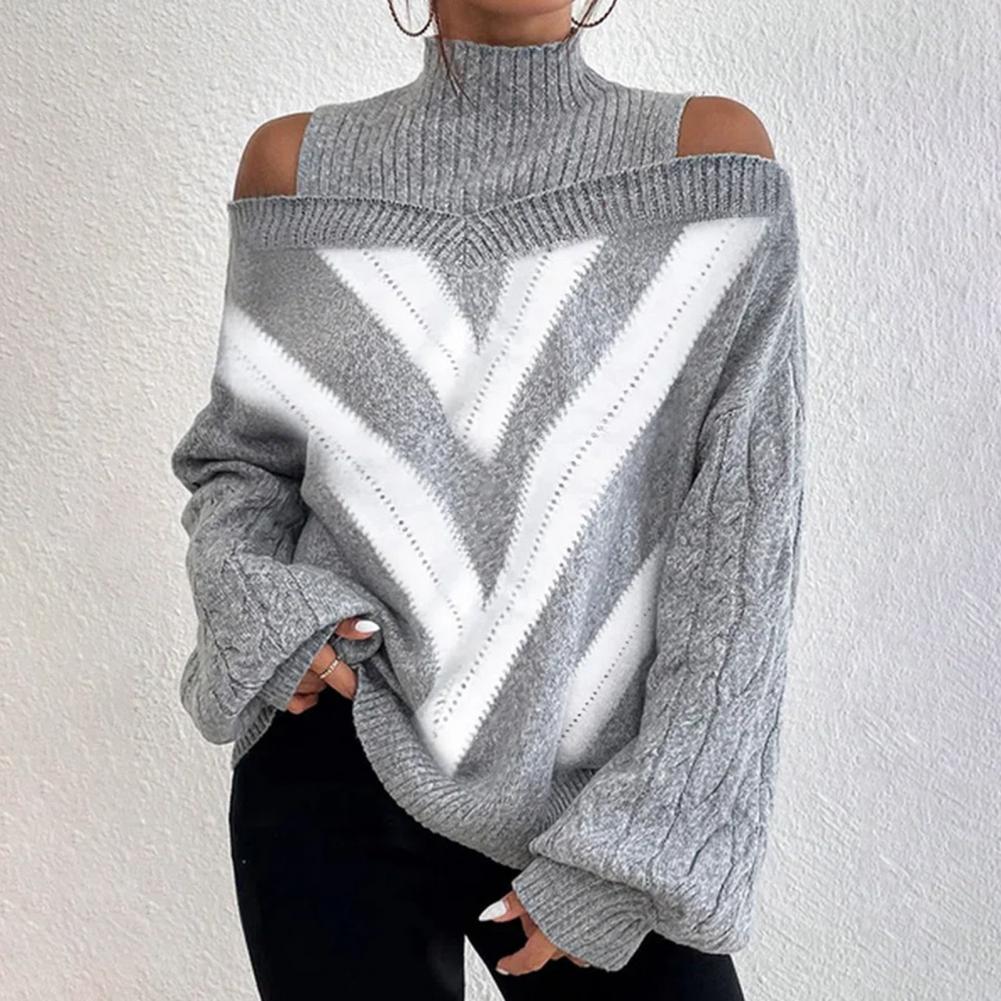 Frauen Rollkragenpullover Weich Modern