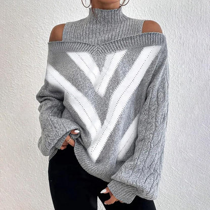 Frauen Rollkragenpullover Weich Modern