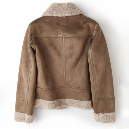 Stylische Kunstleder Bomberjacke Elegant - IdealeKleiden
