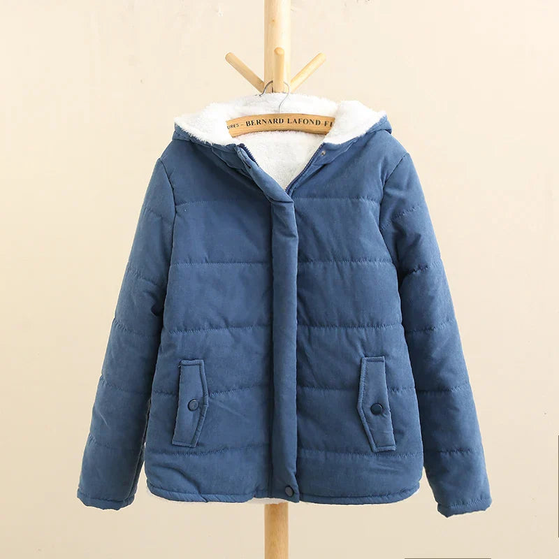 Winterjacke Damen Fleece Kapuze Warm