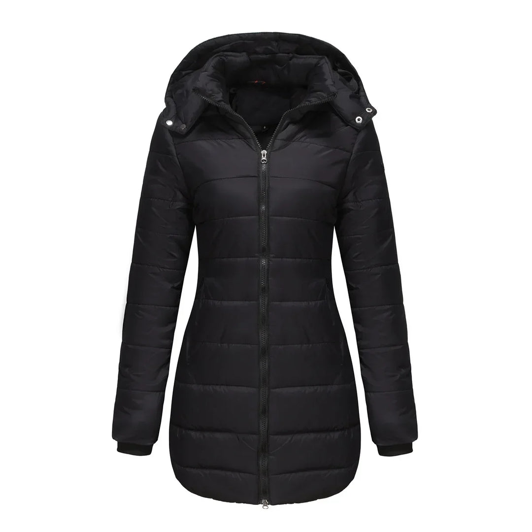 Winter-Puffermantel Damen Warm Kapuze