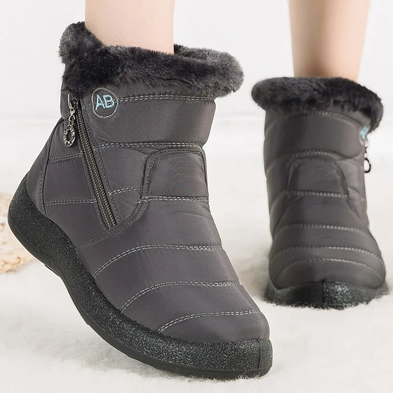 Warme Schneestiefel Knöchelhöhe Wasserfest Plüsch gefüttert