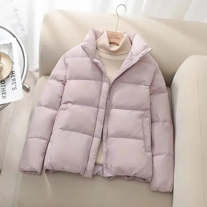 Winterjacke Warm Gequiltet Reißverschluss - IdealeKleiden
