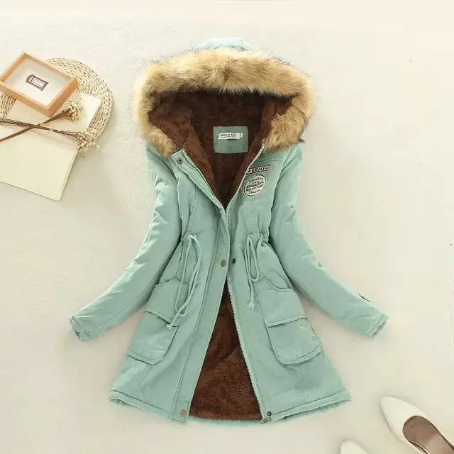 Herbst Winter Jacke Damen Slim Fit Gepolstert