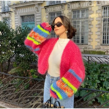 Stylischer Pullover Streifen Offenheitsdesign