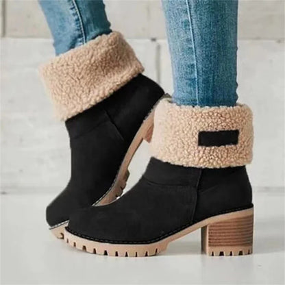 Herbst Stiefel Mit Blockabsatz Rundes Zehenende