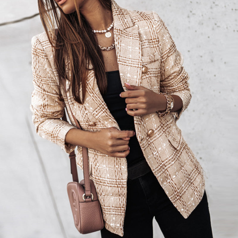 Eleganter Blazer Zwei-Reihe Knöpfe