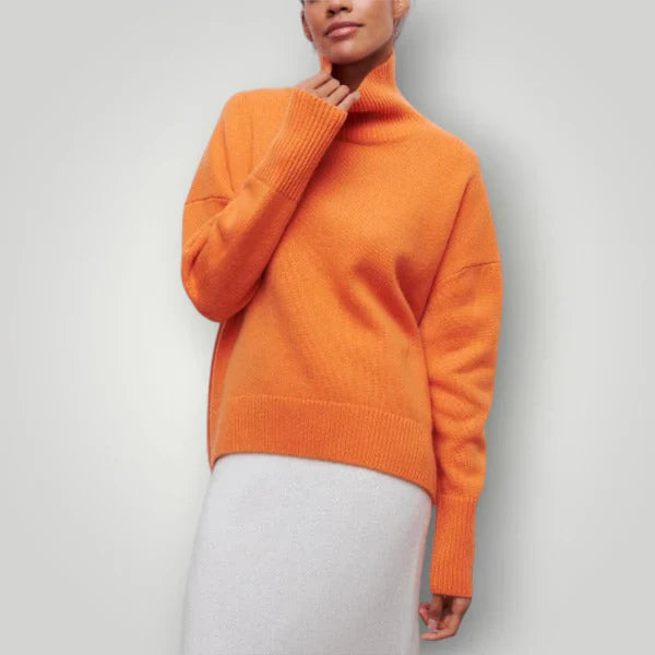 Damen Rollkragenpullover Übergroß - Weichwarmer Winterpullover