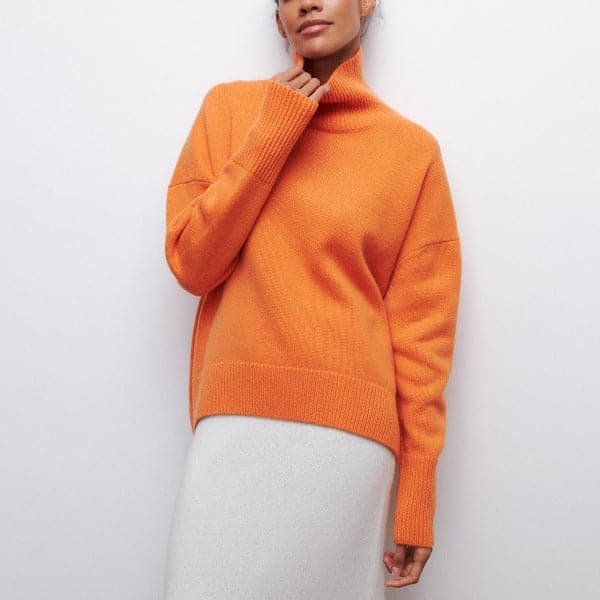 Damen Rollkragenpullover Oversized Weich