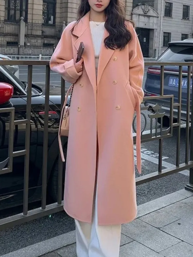 Langmantel Damen Oversized Elegant Doppelreihig