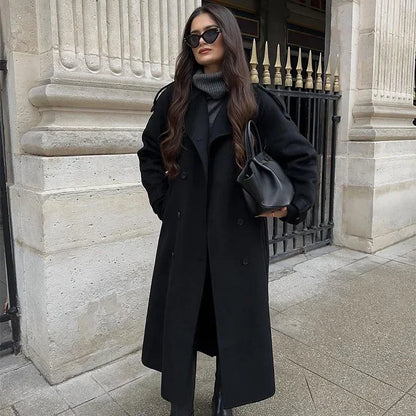 Stylischer Trenchcoat Damen Kurz Wollig - IdealeKleiden