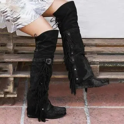 Damen Stiefel Kniehoch Schick