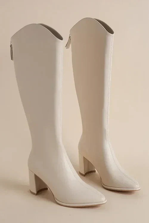 Damenschuhe Winter Stiefel Leder Kniehohe