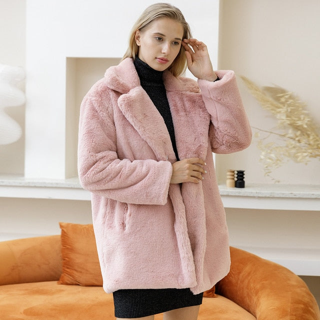 Weicher Oversize-Mantel mit Reverskragen