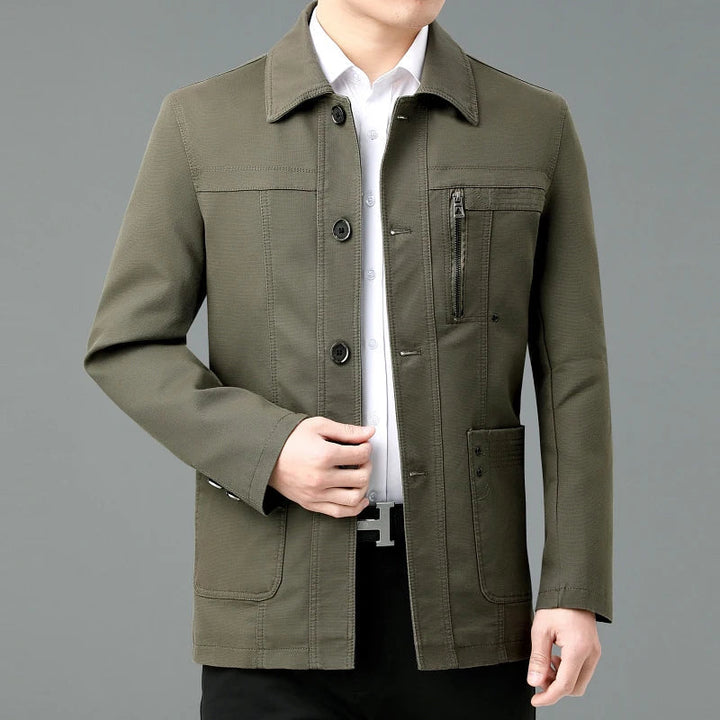 Stylische Lederjacke mit farbigem Innenfutter