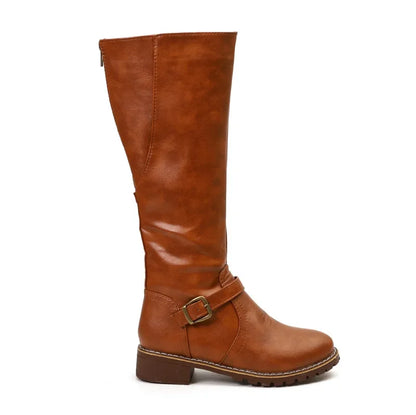 Hohe Bikerstiefel Schnürsenkel Blockabsatz