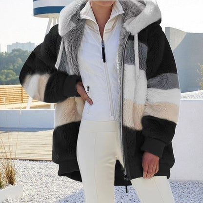 Plüschjacke Damen Weich Warm & Stilvoll