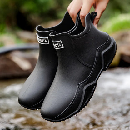 Damen Gummistiefel Knöchelhoch Wasserdicht Rutschfest