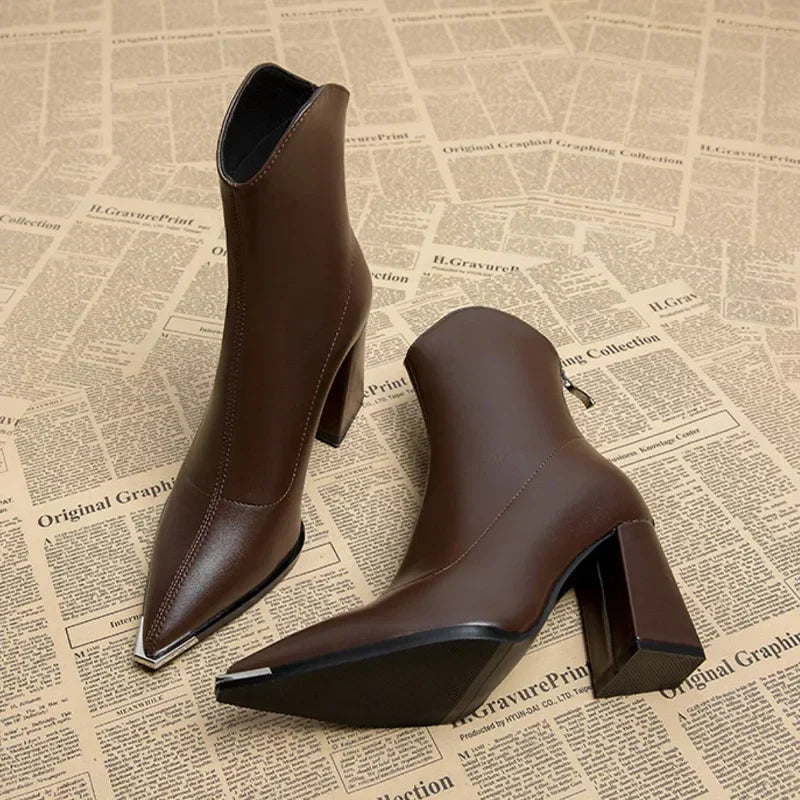 Damen Stiefeletten Frühjahr Elegant Spitz