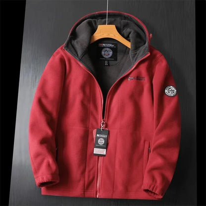 Warme Winterjacke Kapuze Reißverschluss