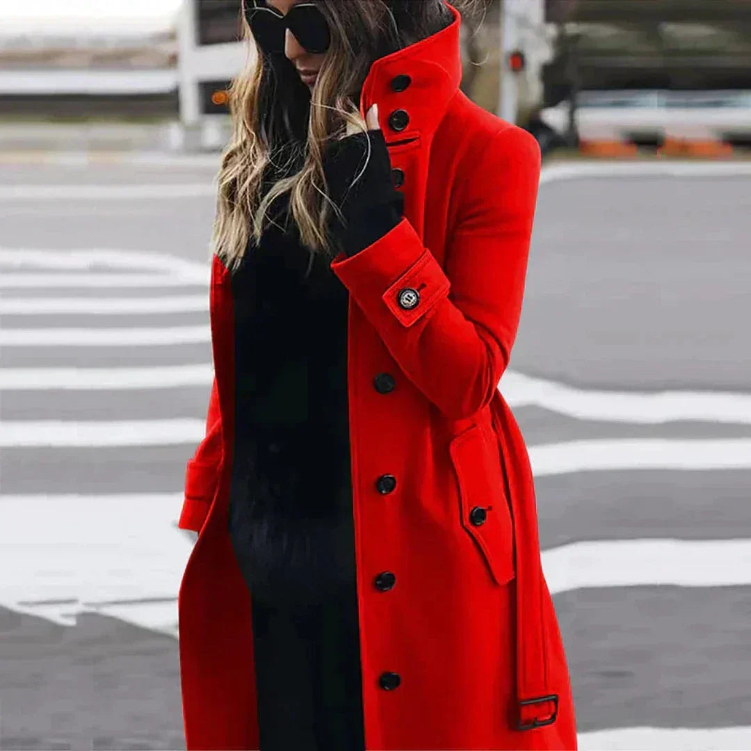 Damen Wintermantel Elegant mit Gürtel