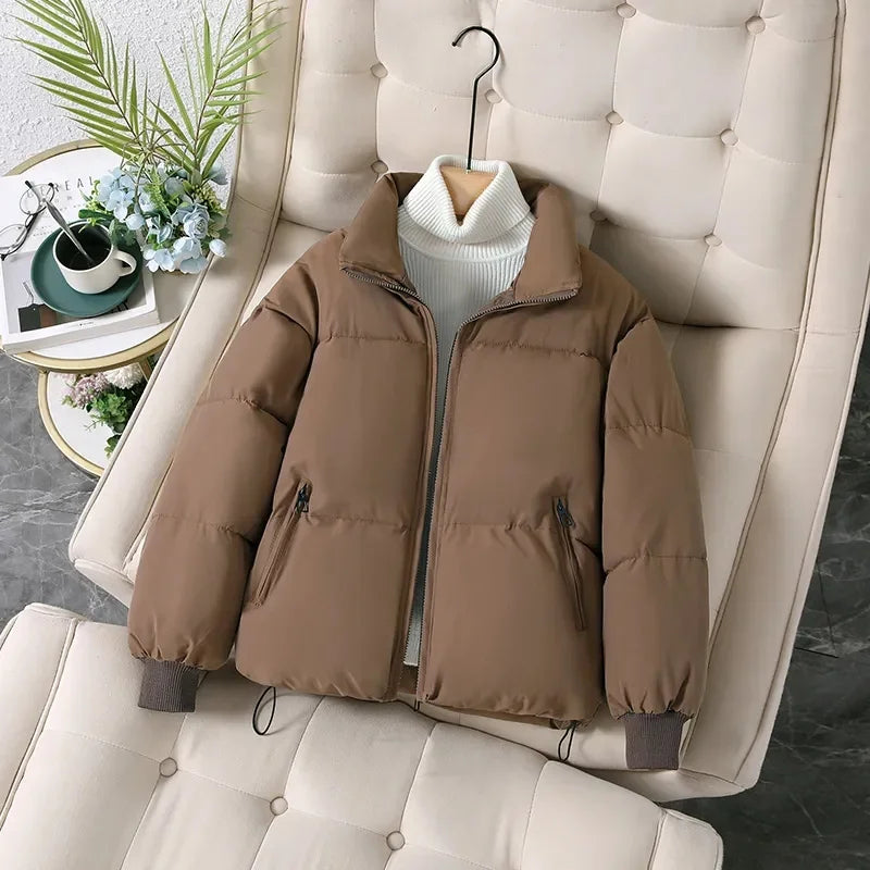 Warme Pufferjacke Winter Stehkragen