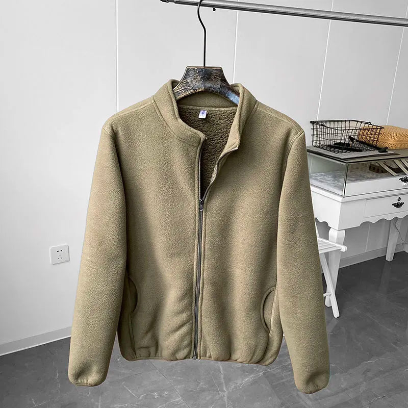 Warmes Fleece Oberteil Stehkragen