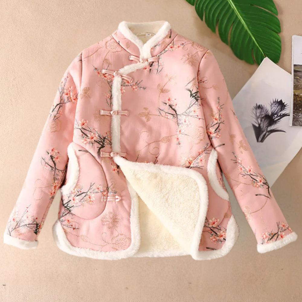 Frauen Winterjacke Blumenmuster Warm
