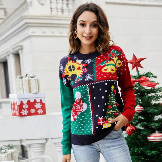 Weihnachtspullover Damen Kuschelwarm - IdealeKleiden
