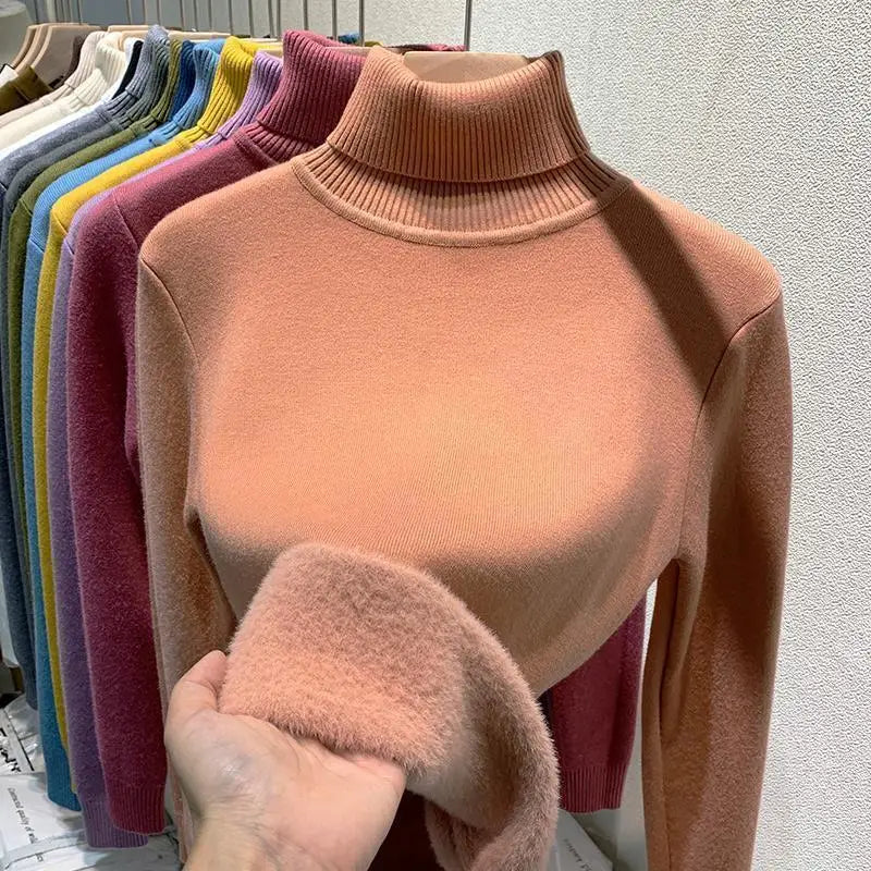 Rollkragenpullover Damen Warm Elegant Winter
