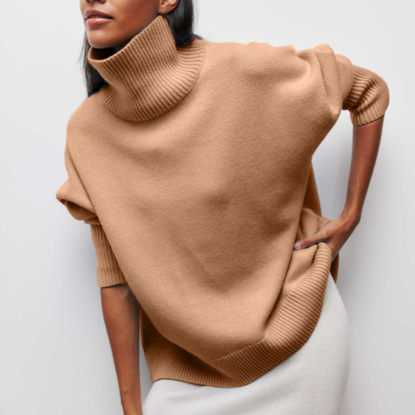 Damen Rollkragenpullover Oversized Weich
