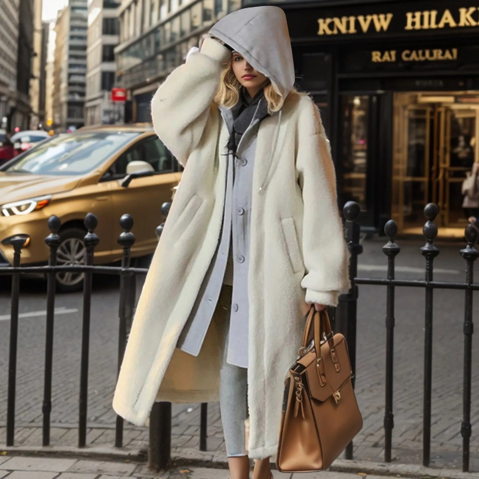 Lange Teddy-Hoodiejacke Warm & Stylish - IdealeKleiden