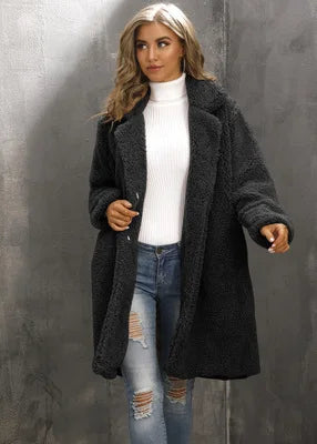 Warme Winterjacke Frauen Offener Style
