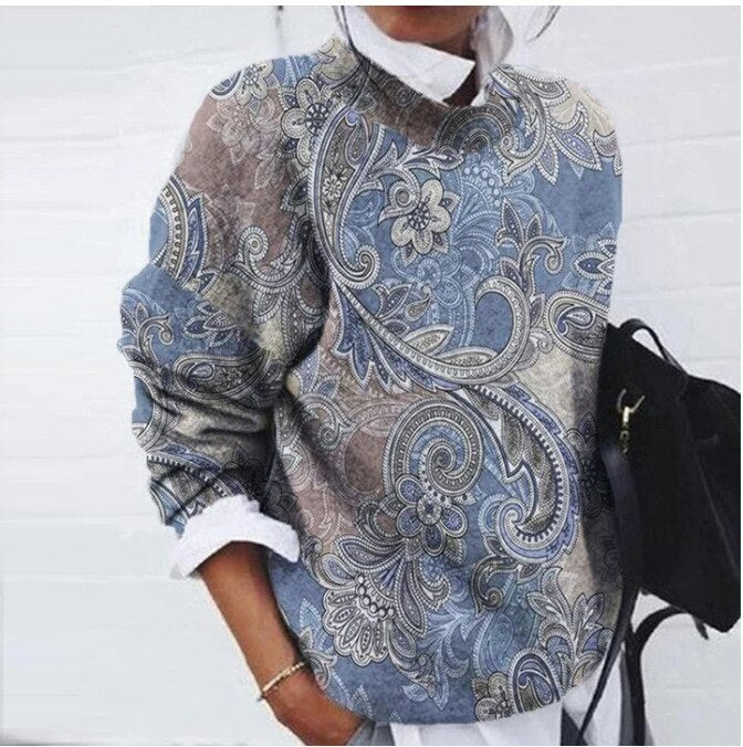 Stilvoller Blumenpullover Frauen