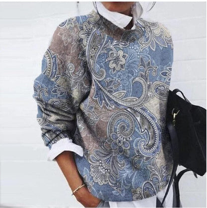 Stilvoller Blumenpullover Frauen