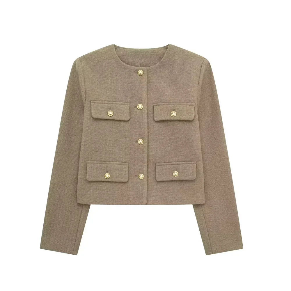 Stilvolle Damen Wolljacke Kurz