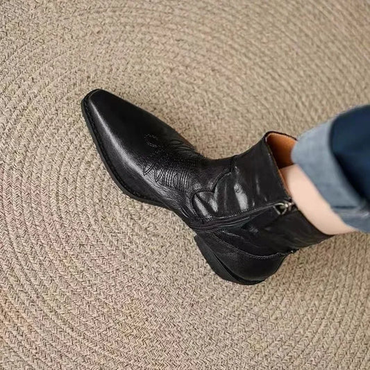 Stilvolle Stiefeletten Damen Spitz Zulauf Schuhe - IdealeKleiden