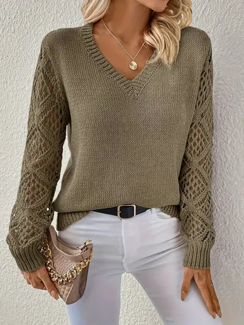 Elegante Strickkleidung | V-Ausschnitt Pullover Damen